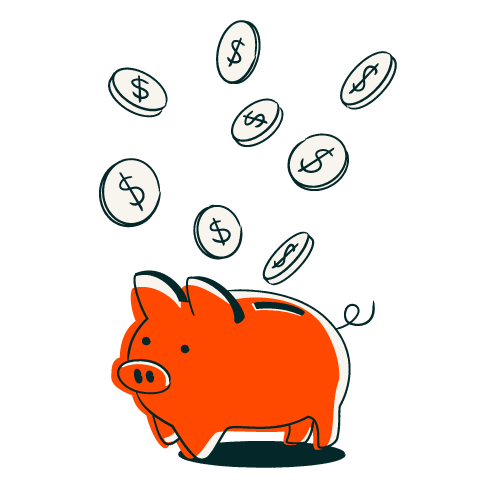 Sparschwein mit Münzen