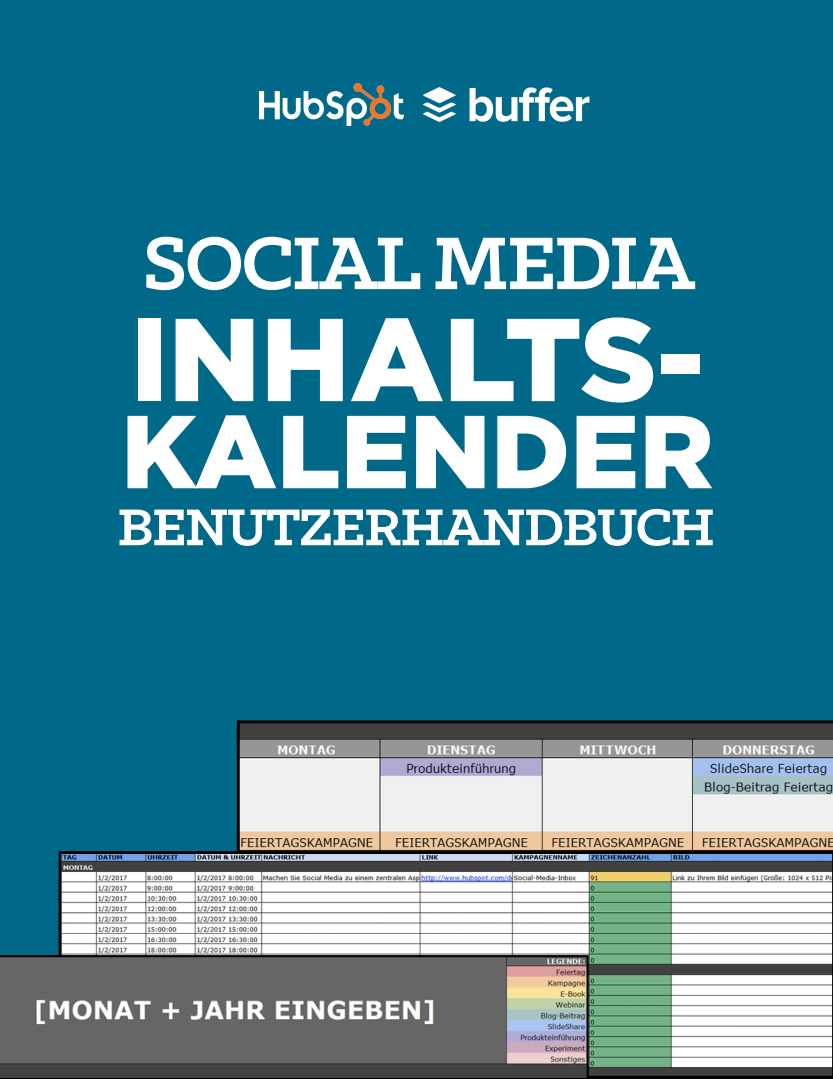 Die Vorlage für Ihren SocialMediaKalender HubSpot & Buffer