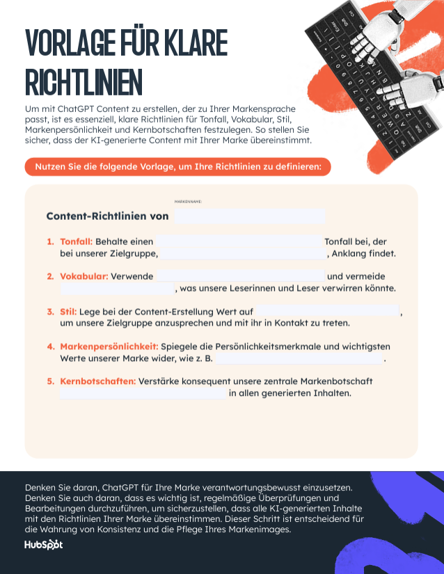 Vorlage für klare Richtlinien